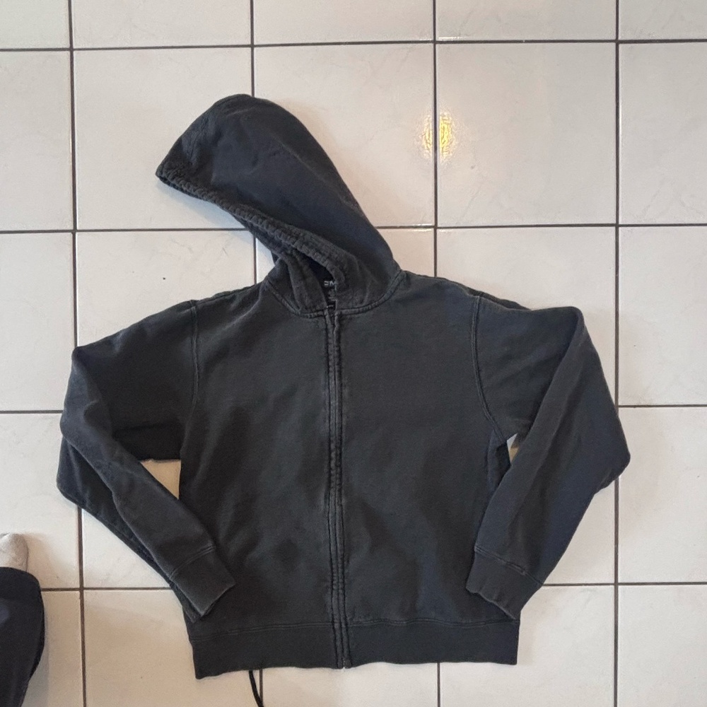 Vintage Club Monaco Charcoal Gray Zip-Up Hoodie